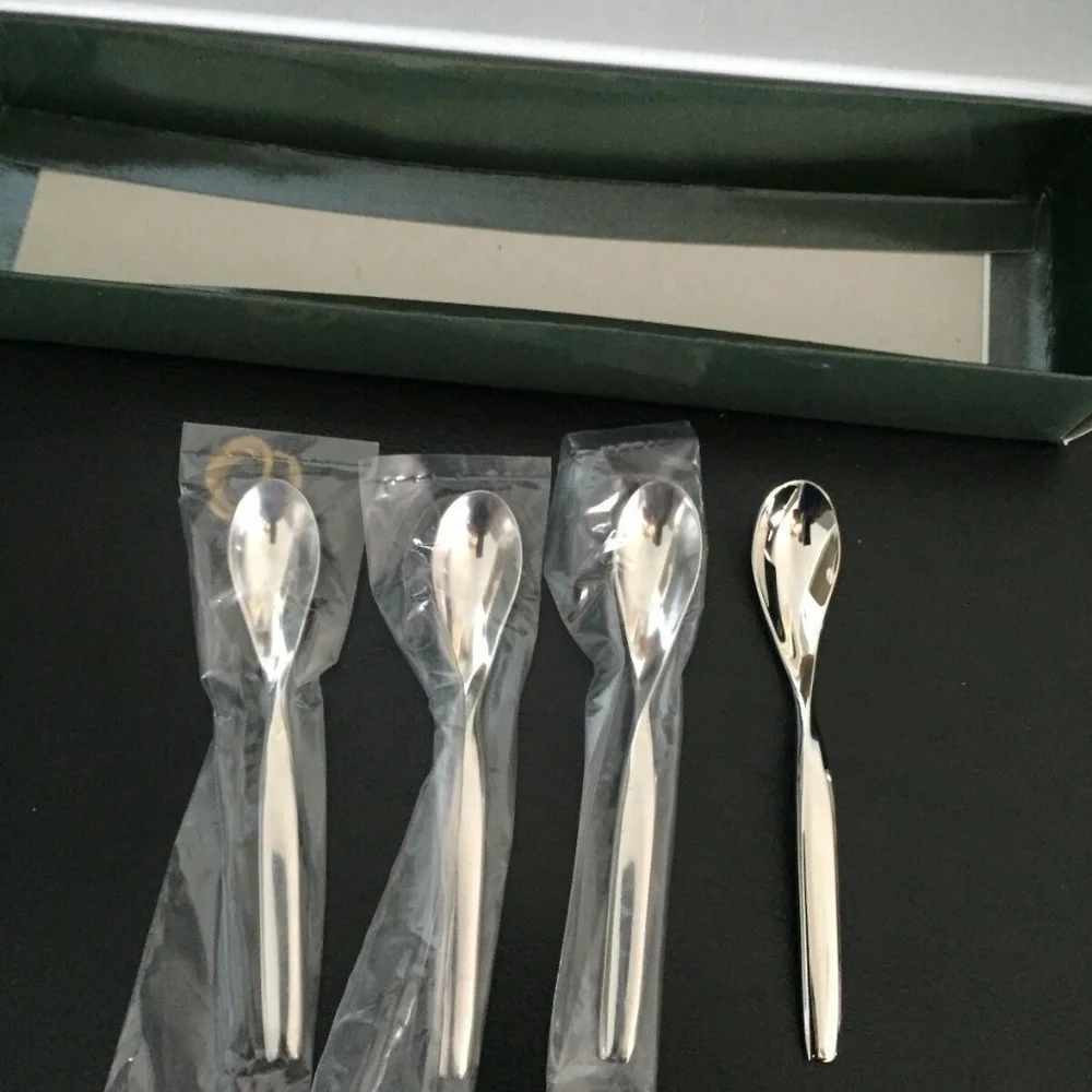 New Sasaki Double Helix Demi tasse espresso spoons set/4